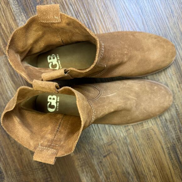 Gianni Bini Take Five Brown Suede Leather Ankle boots size 7.5 boho chic - Picture 3 of 12